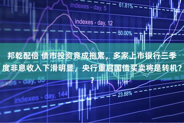 邦乾配倍 债市投资竟成拖累，多家上市银行三季度非息收入下滑明显，央行重启国债买卖将是转机？